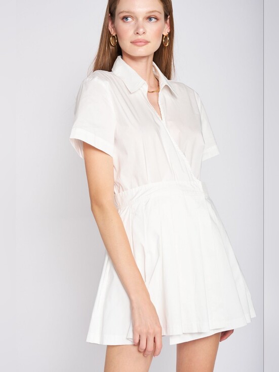 En Saison Pants - En Saison Noemi Romper Wrap Dress in White
